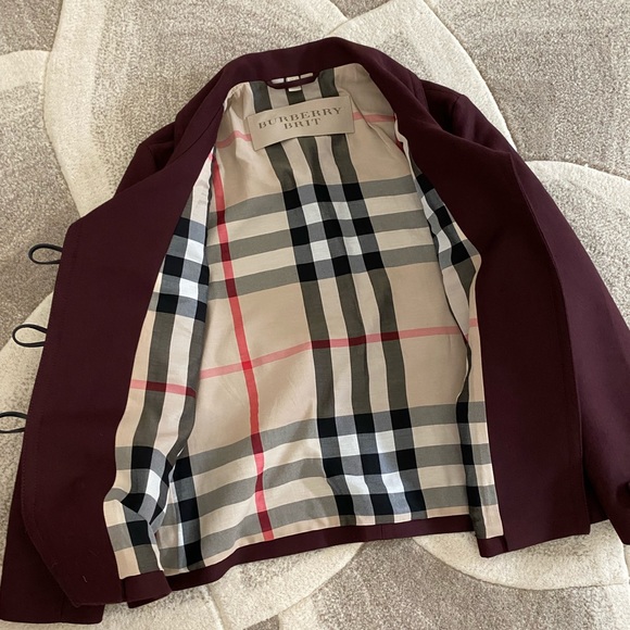 Burberry Jackets & Blazers - Burberry Brit 'Craysmoore' Toggle Closure Short Gabardine Peacoat